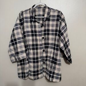 Vintage Louis Simon for La Libellule 100% Linen Cardigan Jacket size 2XL